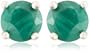 Sterling Silver 4mm Round Emerald Earrings