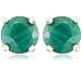 Sterling Silver 4mm Round Emerald Earrings