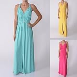 Party Line Elegant Womens V-neck Maxi Dress