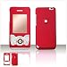 Sony Ericsson W580 Cell Phone Red Rubber Feel Protective Case Faceplate Cover