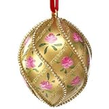 Faberge Rose Trellis Egg Glass Ornament