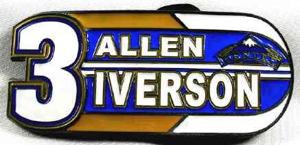 Allen Iverson Denver Nuggets Player Belt Buckle, NBA Basketball Buckle