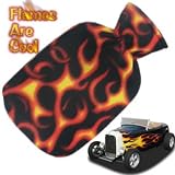 Flames Print Fleece Covered Hot Water Bottle