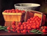 12X16 inch Prentice Levi Baskets of Raspberries Canvas Art Repro