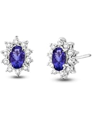 0.70cttw Tanzanite and Diamond Earring set in 14k Gold