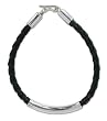 Men's leather bracelet, 'Opposites'