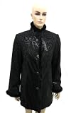 Women's Genuine Leather Coat with Mink Trims - XL