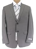 IMAGE OF DKNY Mens SB 2 Button Gray Pinstripe Wool Suit - Size 42S