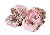 Infant Car Seat Cover in Central Park West & Pink Minky
