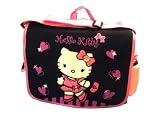 Hello Kitty: Large Messenger Bag Pink Hearts with Water Bottle