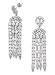 Elegant Bridal Round And Baguette long hanging C.Z. Sterling Silver Earrings