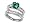 3.50 cttw Sterling Silver 14k White Gold Plated Simulated Heart Shape Emerald Wedding Set Size 5