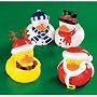 One Dozen (12) Christmas Holiday Rubber Ducky Party Favors