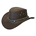 Down Under Leather Hat Brown Medium