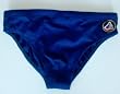 Mens Bikini Brief with Adjustable Elastic Drawstring Waist Mesh Lined. Navy and Black with Embroidered Sailboat Patch in Sizes 30-36