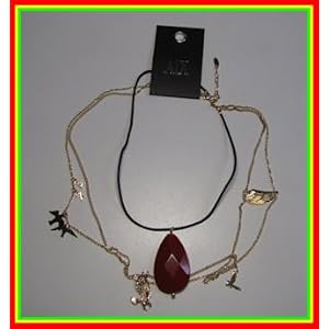 SALE: AUTHENTIC ARMANI EXCHANGE A/X GOLD/LEATHER DESIGNER FASHIONABLE NECKLACE - womens/girls/ladies