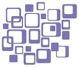 Wall Decor Plus More WDPM157 6-Inch and Smaller Funky Wall R/Squares Vinyl Sticker Decals, Purple, 2