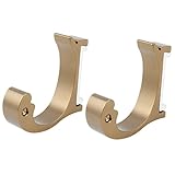 uxcell 服のフック　L-レンチ　コーヒーカラー　アルミニウム素材　5 x 4.8 x 1.4cm　2枚入り