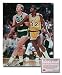Magic Johnson and Larry Bird Los Angeles Lakers Boston Celtics NBA Dual Hand Signed 16x20 Photograph