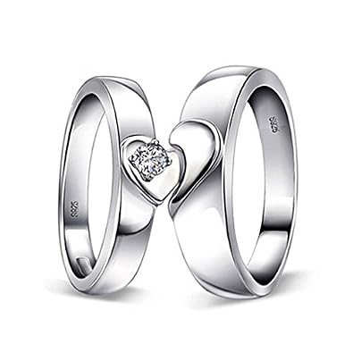 Half heart wedding rings
