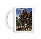 A railway wagon from Auschwitz on part of an iron bridge at the Memorial of the Photo Mugs