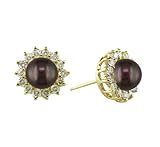 1/2 ct. tw. Diamond and Fresh Water Cultured Pearl Earrings
