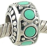 Turquoise and 925 Sterling Silver Spacer Bead fits European Charm Bracelet