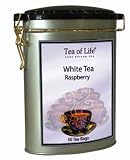 Tea Of Life White Tea Series,  Raspberry, 50-Count, 2.65-Ounce Tins (Pack of 6)