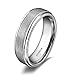 6mm Men's Brush Titanium Ring Flat Comfort Fit Wedding Bands