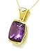 Cushion-cut Amethyst & Diamond Pendant - title=