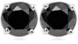 14k Choice of White or Yellow Gold Black Diamond Studs (2 cttw)