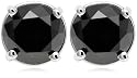 14k White Gold Black Diamond Studs (2 cttw)