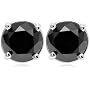 14k White Gold Black Diamond Stud Earrings (1.50 cttw)