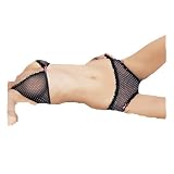 Leg Avenue Two Piece Polka Dot Mesh Bra Top and Boyshorts with Ruffled Lace Trim