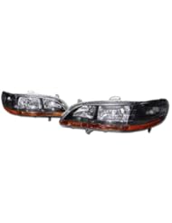Automotive Parts and Accessories: Black Crystal Head Lights Lamps Amber Left+Right Signal V2 Dy Honda Accord - Topline_autopart