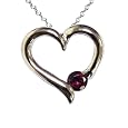 garnet pendant C?ur Pendentif