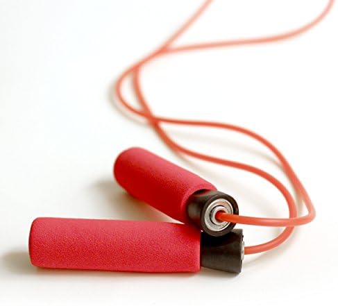 Speed Jump Rope for Endurance Training and Fat Burning - Easy Adjustable for Women and Kids- Red