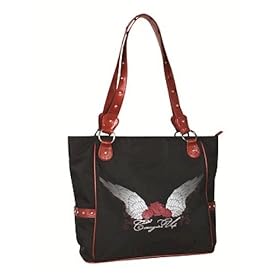 Red Rose Cowgirl Up Rhinestone Tote