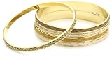 a.v. max Brown 5-Piece Raffia Bangle Set