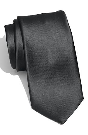 New Skinny Slim Narrow Solid Black 2 Inch Necktie Tie