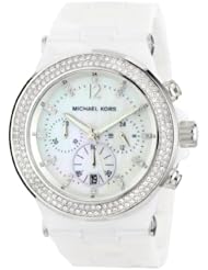 Michael Kors Watches  MK5391 Ladies Glitz Ceramic White Dial Watch (White)