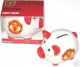 Official Manchester United Piggy Money Bank. Quality merchandise as available from the Club
