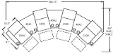Berkline 45008 - 4 Curved Seats Wedge Console Tables