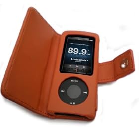 5G Orange Wallet case for Apple iPod Nano 5G (5th Generation) with Camera 8GB & 16GB Sep 2009