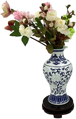 JSAron Handprinted White and Blue Thin Porcelain Vase,Type B