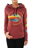 41jR59b1JZL. SL160  True Religion Womens By Land Or Sea Raglan Hoodie Pullover Brick Red