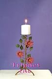 Rustic Metal Home Décor Small Daisy Pillar Stand Flower Power Centerpiece