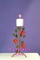 Rustic Metal Home D&eacute;cor Small Daisy Pillar Stand Flower Power Centerpiece