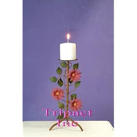 Rustic Metal Home D�cor Small Daisy Pillar Stand Flower Power Centerpiece