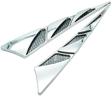 PLAYTOP 2x Black Style Custom Chrome Plated Decorative Air Flow 3M Self-adhesive Stick On For Toyota Honda Nissan Mazda Subaru Suzuki Car SUV Pickup Truck